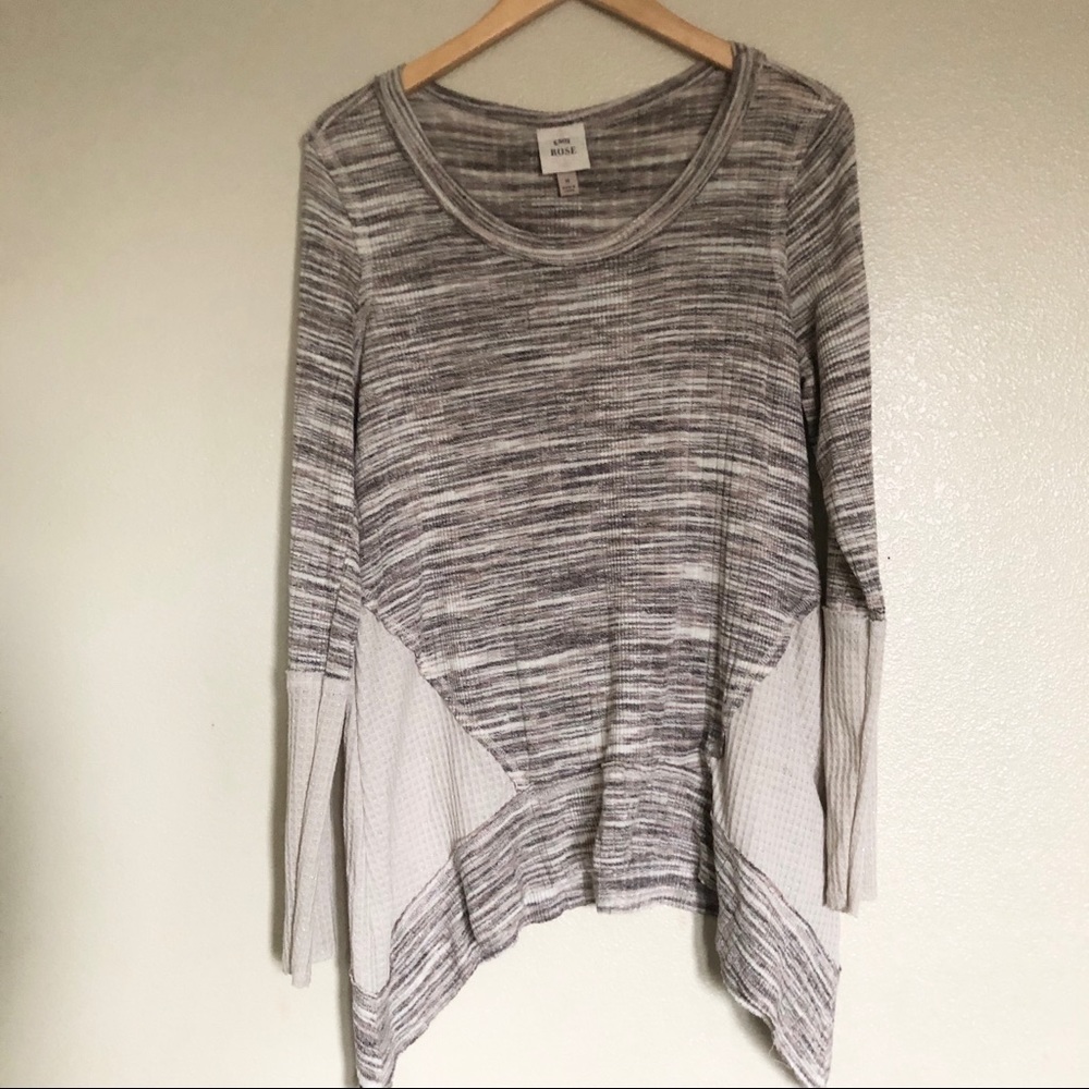 Knox Rose Gray Asymmetrical Sweater Size  M